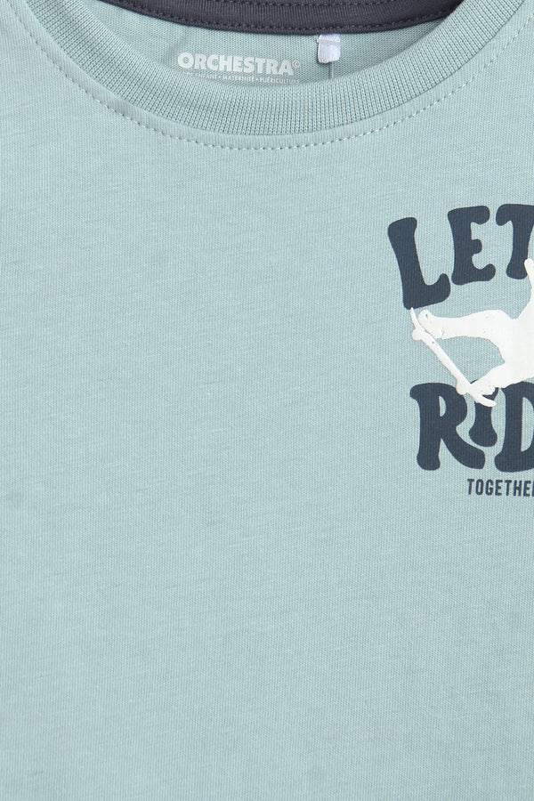 Boys Branded Graphic T-Shirt - Sea Green