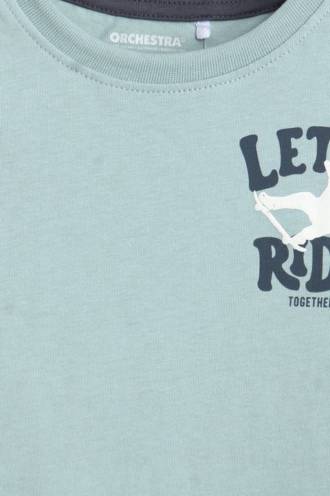 Boys Branded Graphic T-Shirt - Sea Green