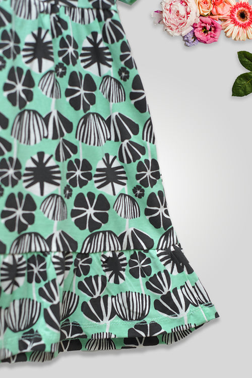 Girls Graphic Frock GF03 - L/Green