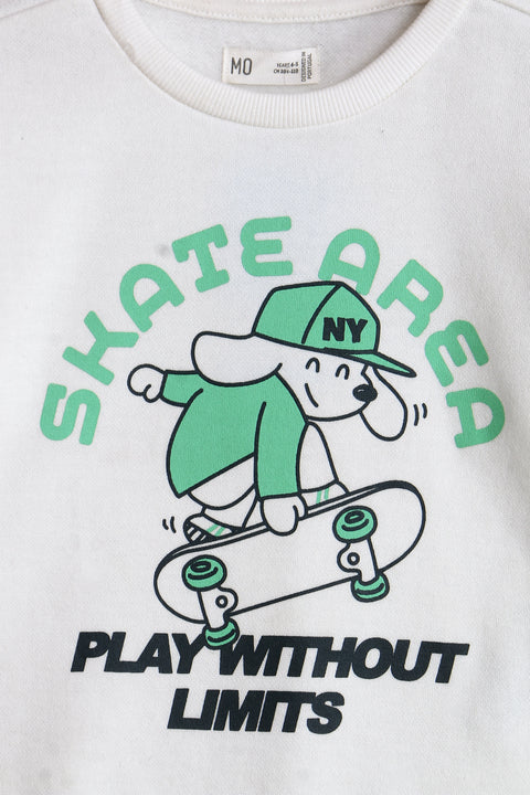 Boys Branded Graphic Sweatshirt - White