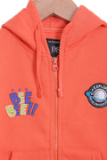 Boys Graphic Fleece Zipper Hoodie BFZPPR-29- Orange