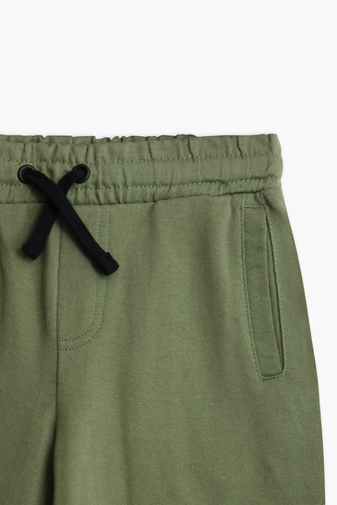 Boy Branded Graphic Short - D/Green
