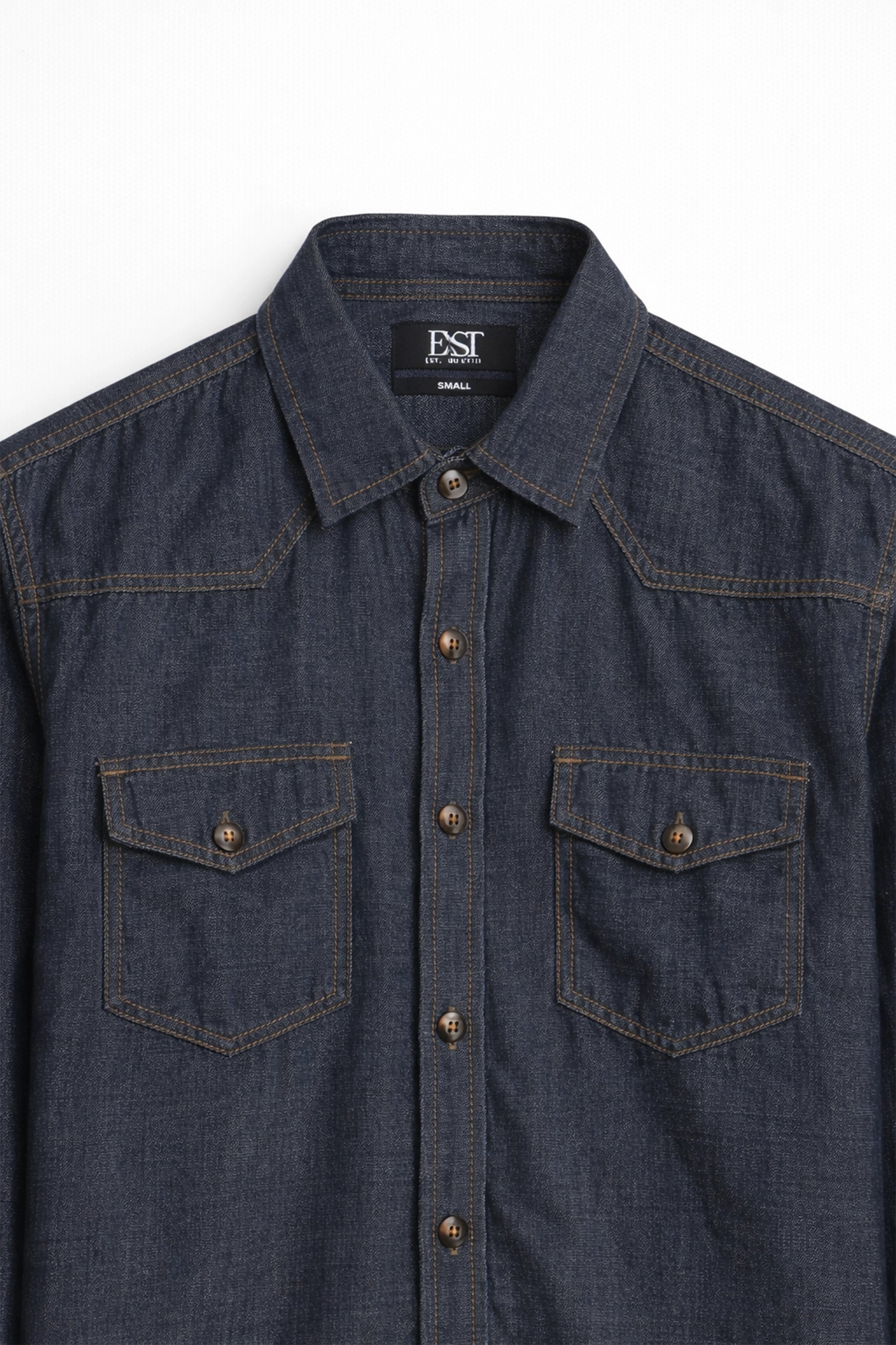 Men Denim Shirt Double Pocket MDS23-02 - D.Grey