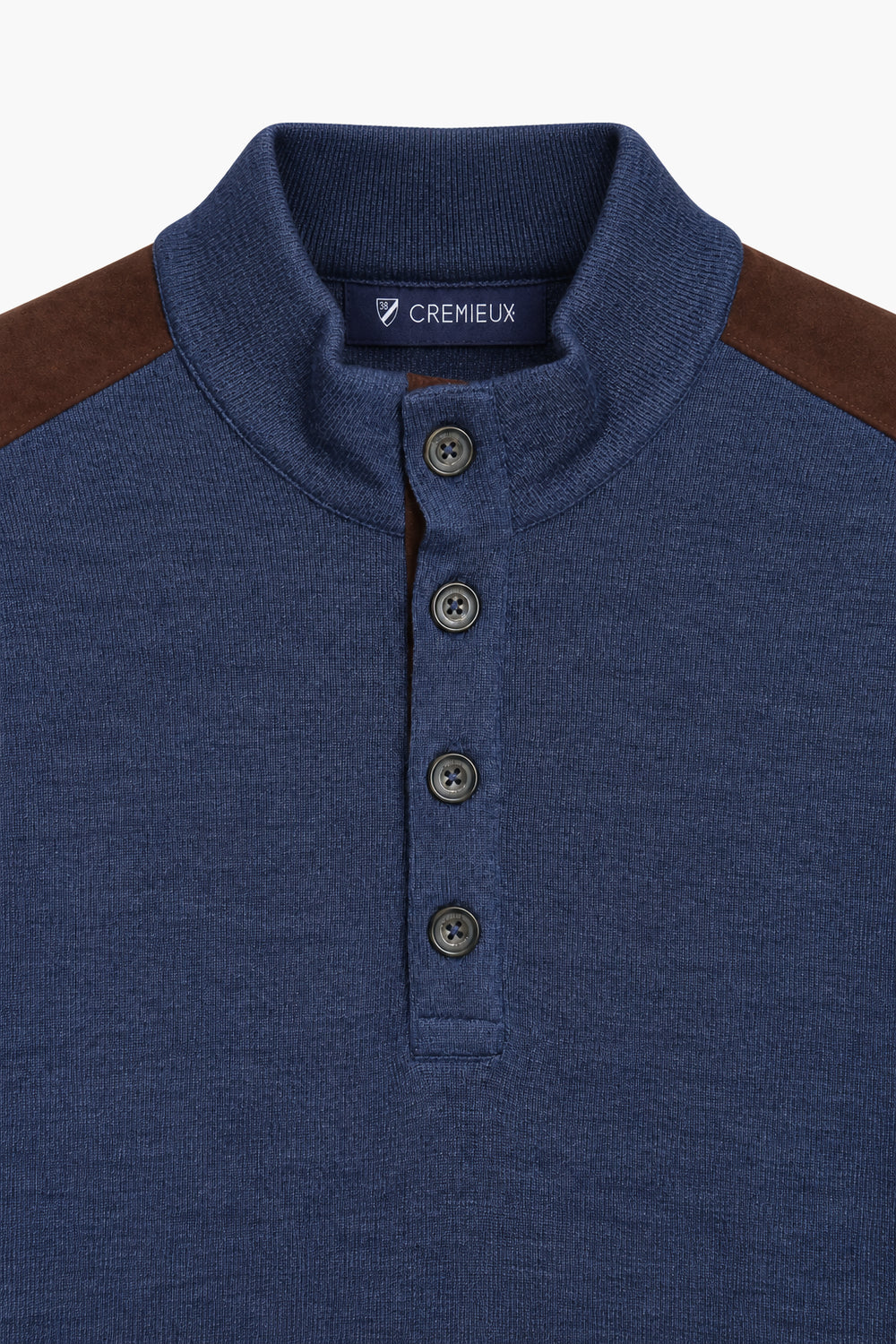 Men Branded Mockneck - D/Blue