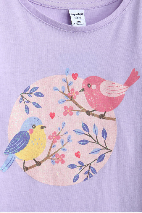 Girls Branded Graphic T-Shirt - Purple