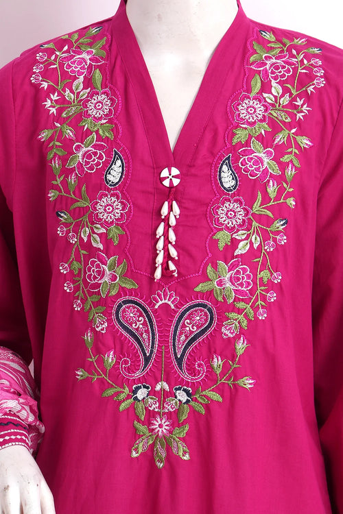 3 PIECE EMB LAWN SUIT