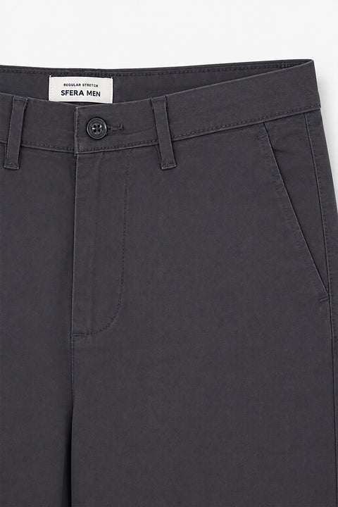 Men Branded Chino Pant - D/Grey