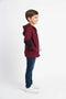 Boys Branded Zipper Hoodie - Maroon