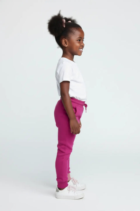 Girls Branded Fleece Trouser - Fuchsia