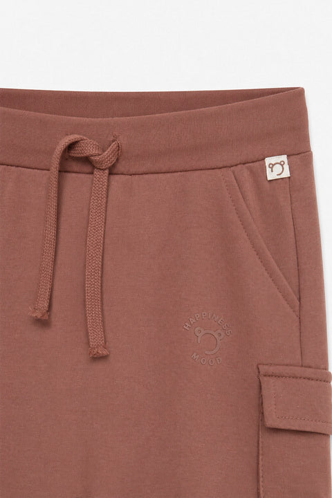 Boy Branded Cargo Short - Brown