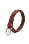 Men Leather Chattai Belt - Brown