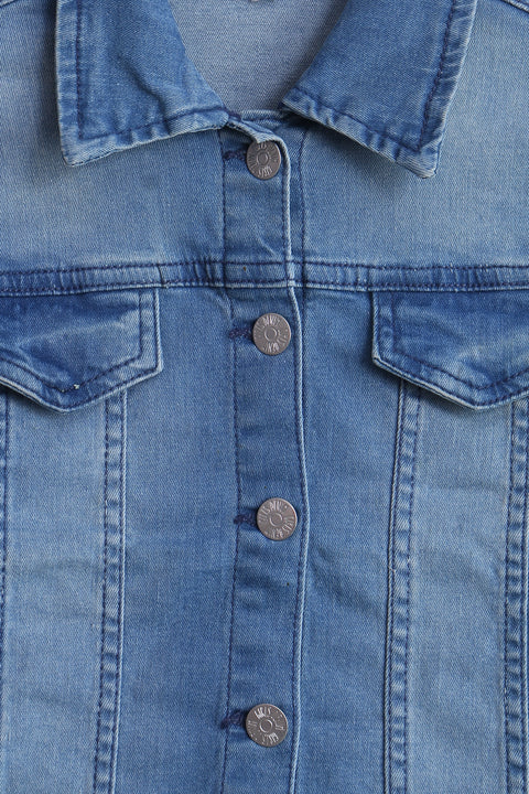 Girl Branded Denim Jacket - M/Blue