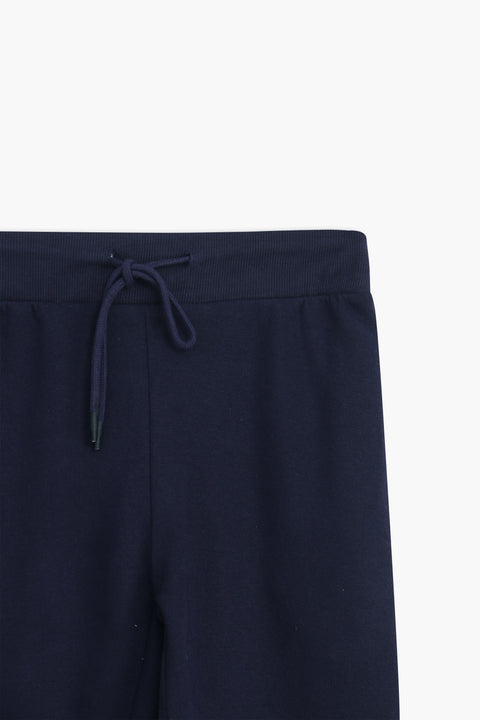 Men Branded Fleece Trouser - Navy