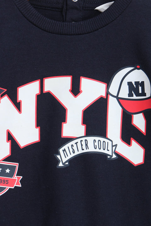 Boys Branded Graphic Sweatshirt - Navy