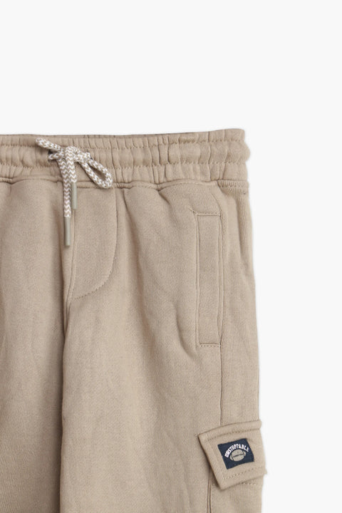 Boys Branded Cargo Fleece Trouser - Khaki