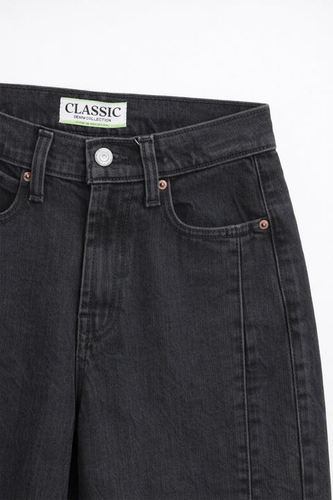 Women's Branded Wide Leg Jeans - D/Grey