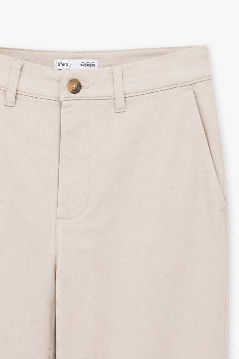 Men Branded Chino Pant - Cream