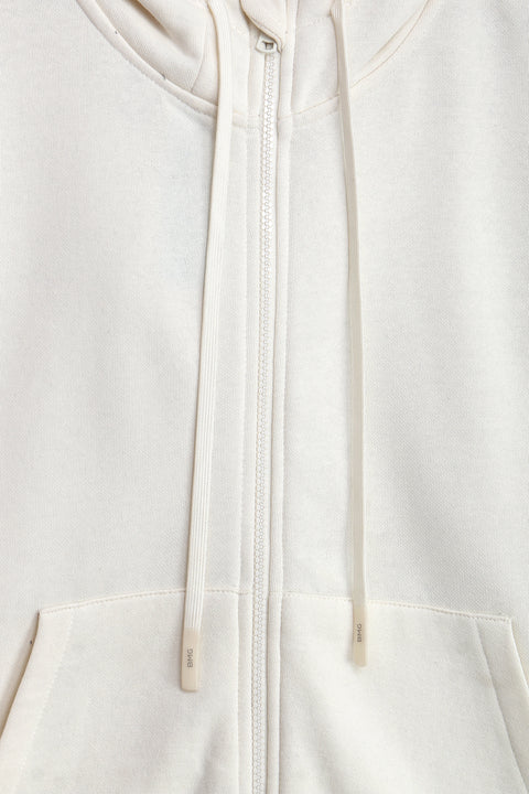 Men Branded Zipper Hoodie - Off White
