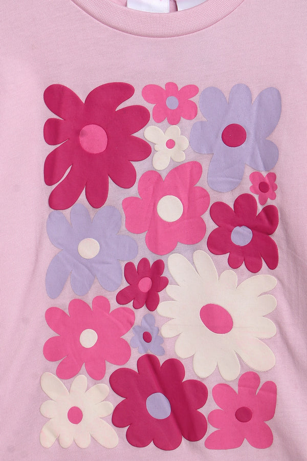 Girls Branded Graphic T-Shirt - Baby Pink