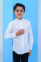Boys Band Collar Casual Lining Shirt BCS23#10 - White