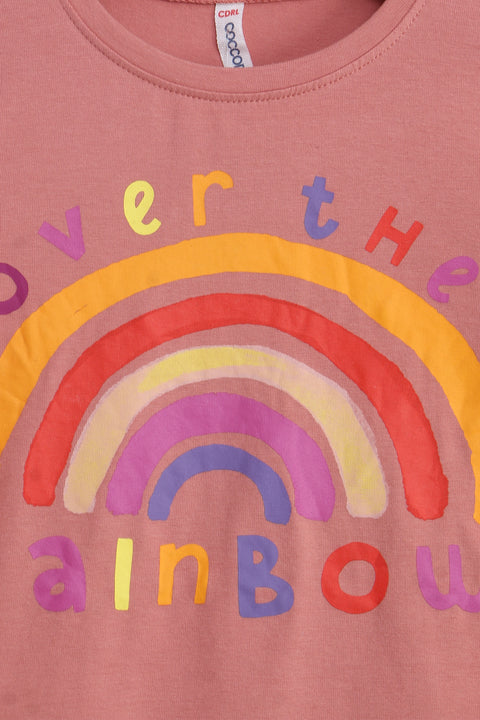 Girl Branded Graphic Frock - Pink