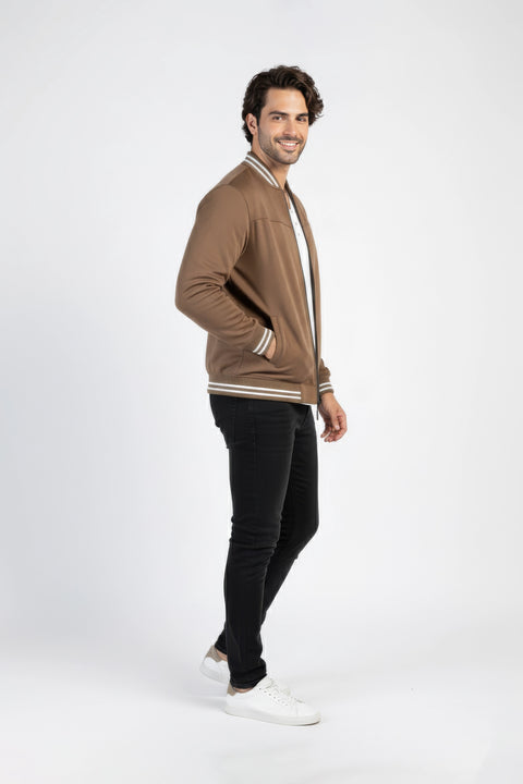 Men Quilt Zipper Jacket MJQT01 - Olive