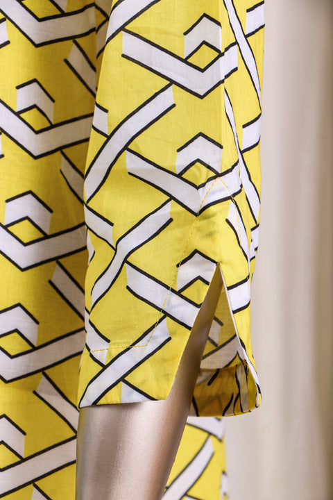 Women's Digital Printed Lawn Kurti SW23-116 - Yellow