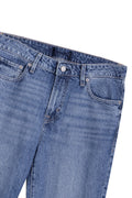 Women's Branded Straight Denim Pant - M/Blue