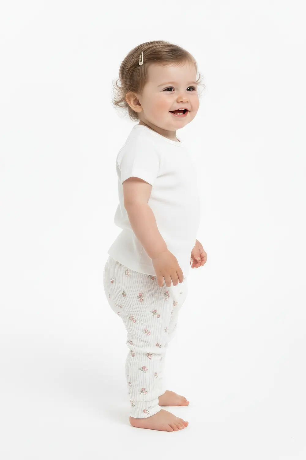 Girls Branded Trouser - White