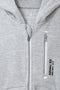 Boys Branded Zipper Hoodie - Heather Grey