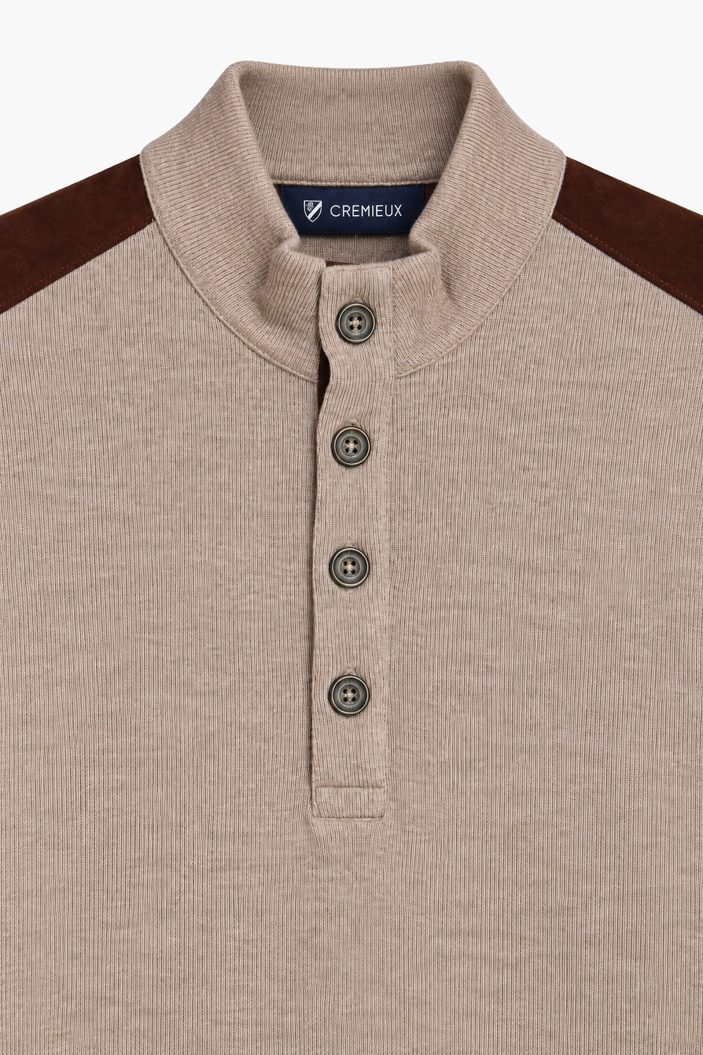 Men Branded Mockneck - Brown