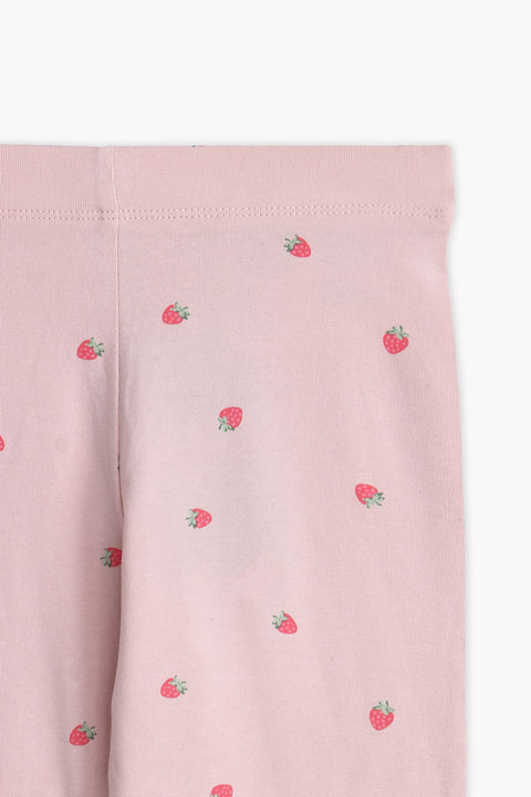 Girls Branded Graphic Legging - Baby Pink