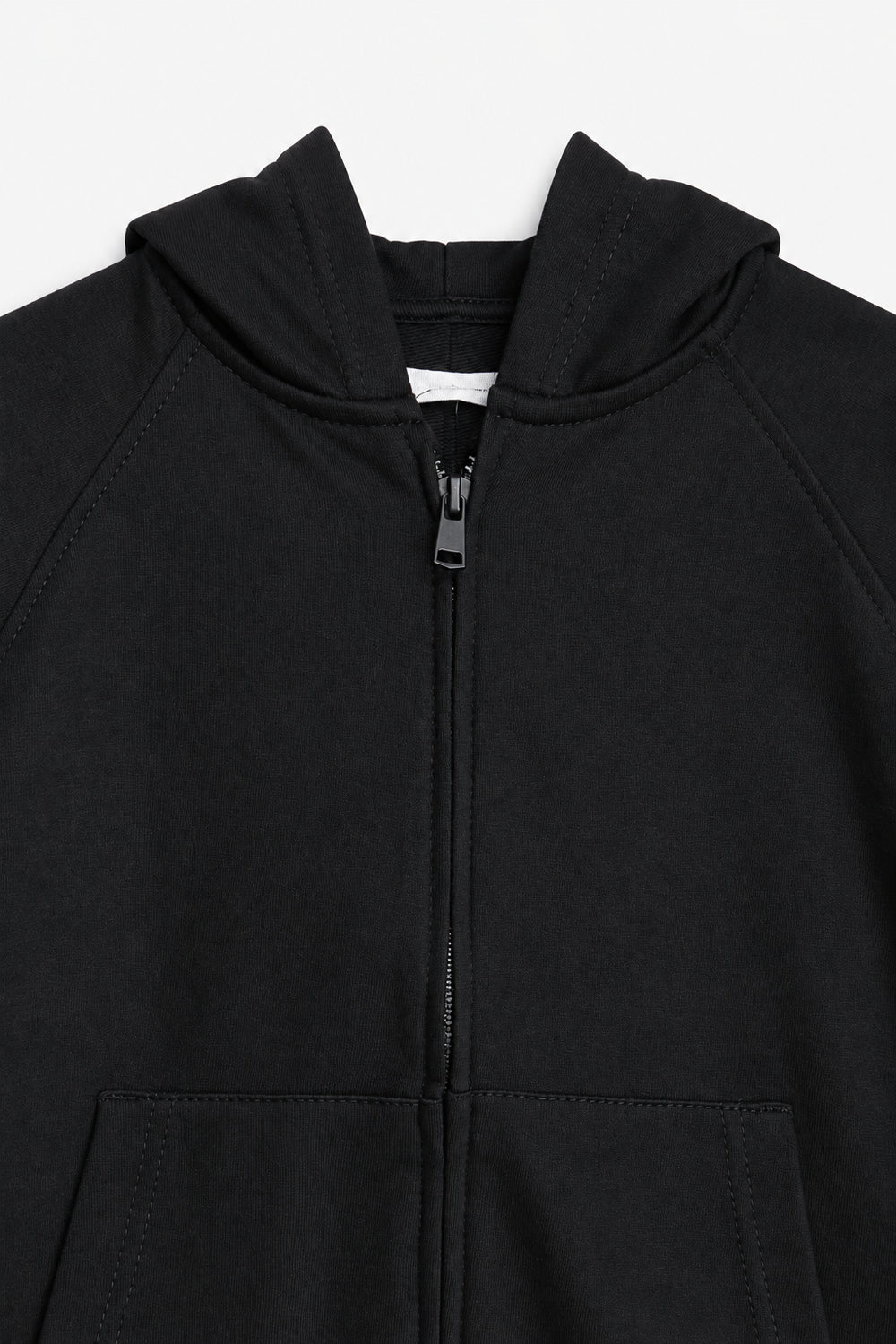 Boys Branded Zipper Hoodie - Black