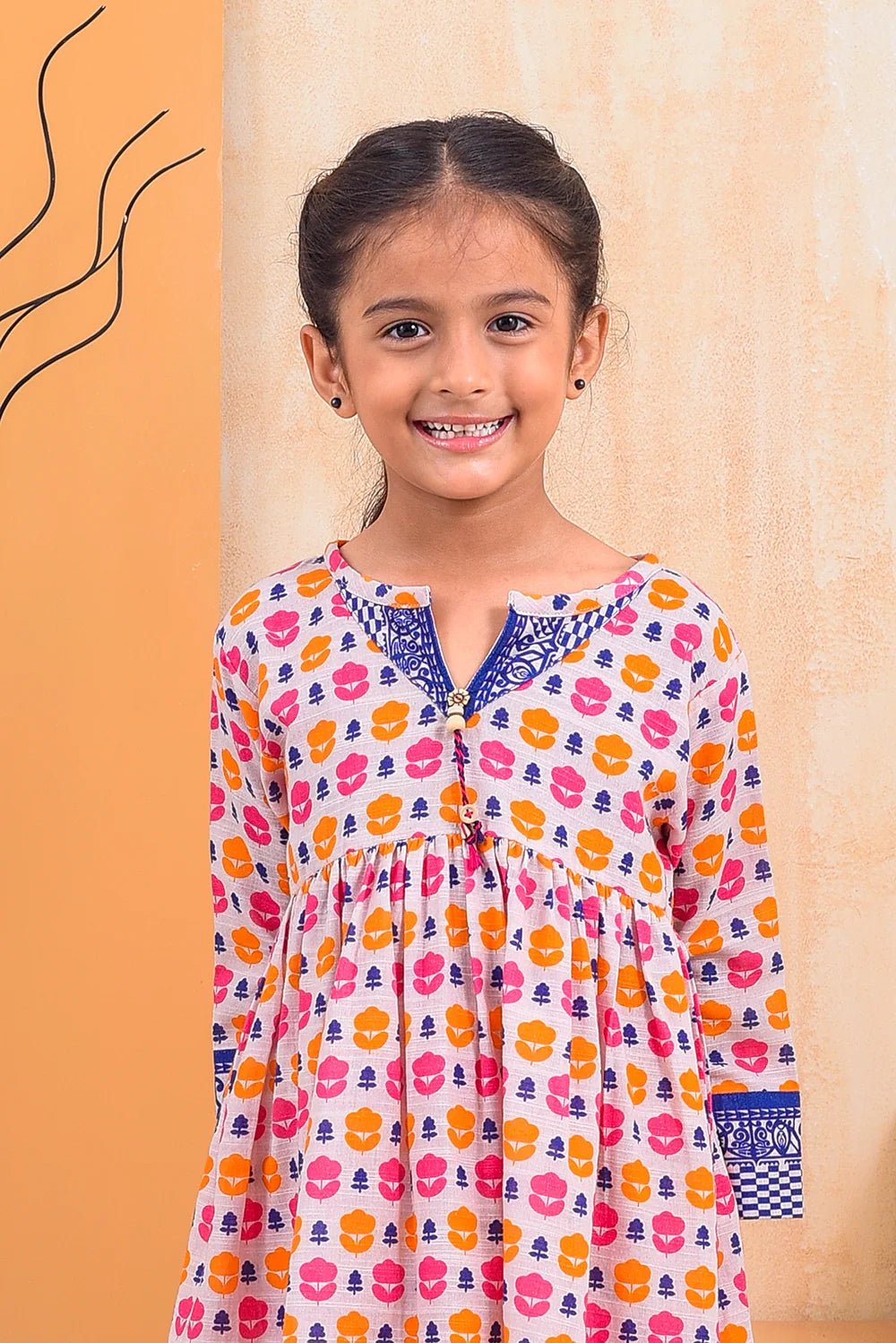 PRINTED KHADDAR FROCK