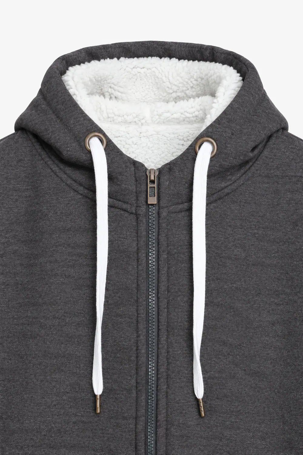 Women Branded Fleece Zipper Hoodie - D/Grey