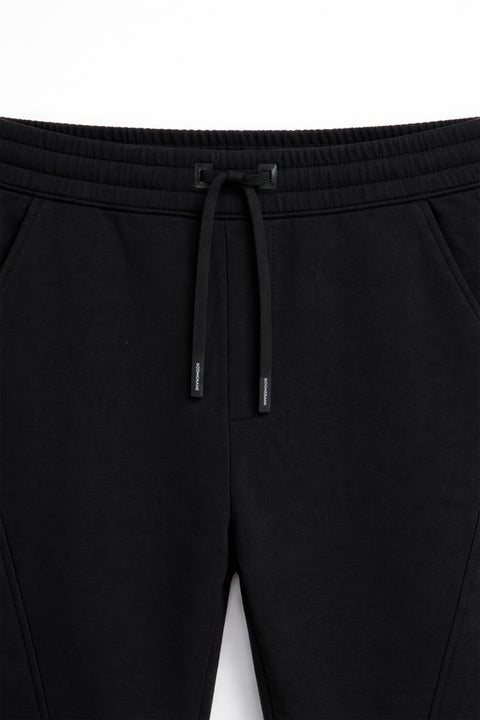 Men Branded Fleece Trouser - Black
