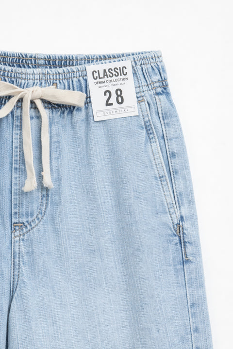 Women's Branded Wide Leg Jeans - L/Blue