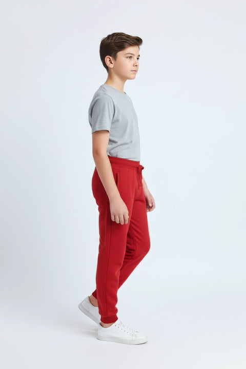 Boys Pique Trouser - Red