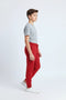 Boys Pique Trouser - Red