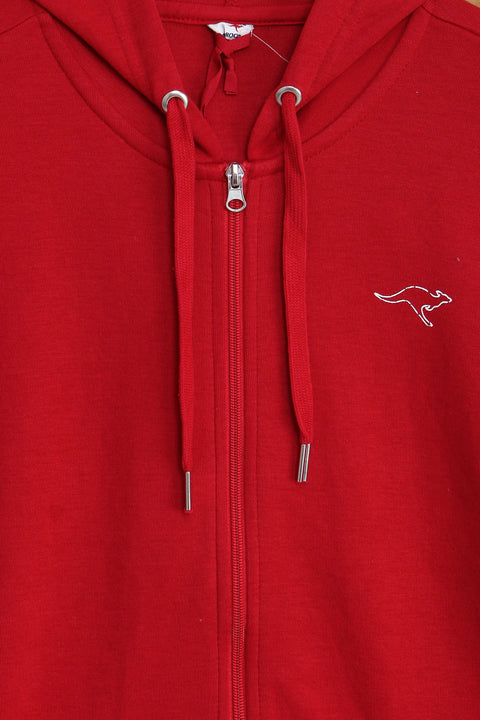 Women Kangroos Hoodie Zipper - Red