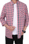 Men Casual Check Shirt MCS24-12 - Red And White