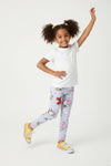 Girls Branded Graphic Capri - L/Blue