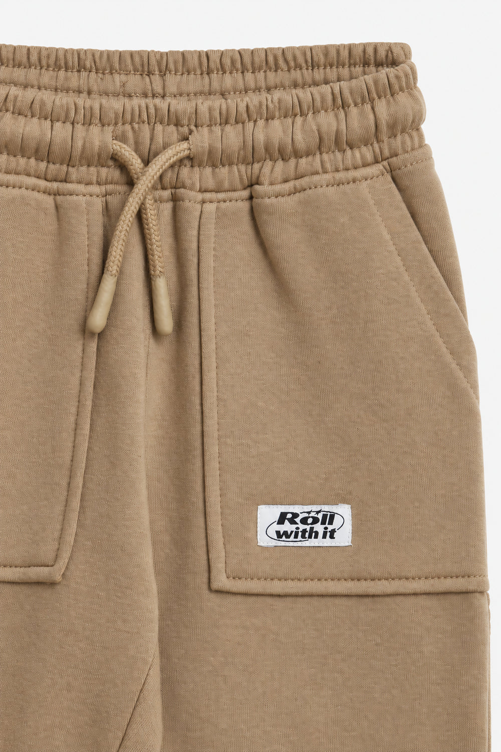 Boys Branded Fleece Trouser - Beige