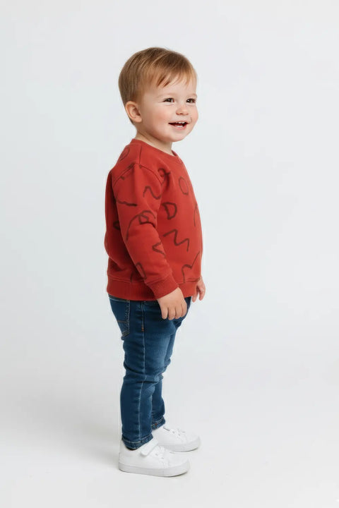 Boys Branded Graphic Sweatshirt - Orange