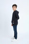 Boys Branded Pullover Hoodie - Navy
