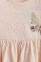 Girls Branded Graphic Frock - Baby Pink