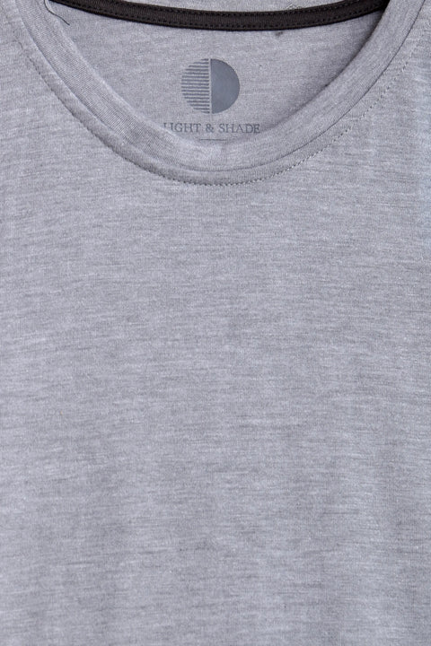 Men Branded R-Neck Tee - L/Grey