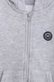 Boys Branded Zipper Hoodie - Grey