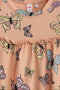 Girls Branded Graphic Frock - Peach