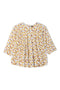 Girls Viscose Graphic Plated Suit - White And Yellow Floral